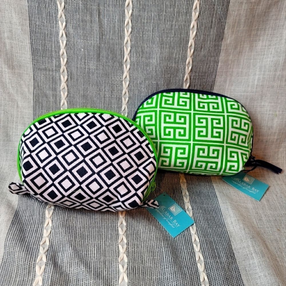 NWT- MALABAR BAY Organic Cotton Makeup Bag Set